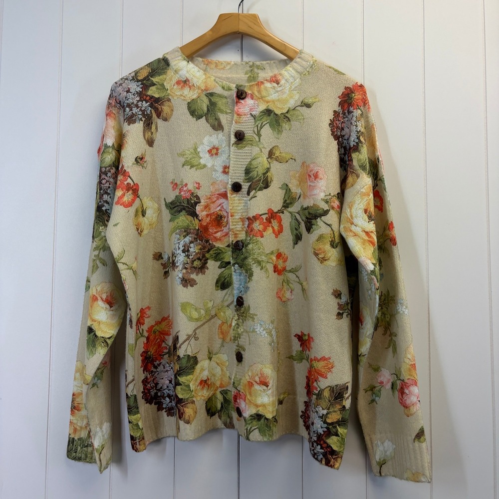 Unbranded Cottage Floral Cardigan Sweater Women Size XXL Grannycore Shabby Chic